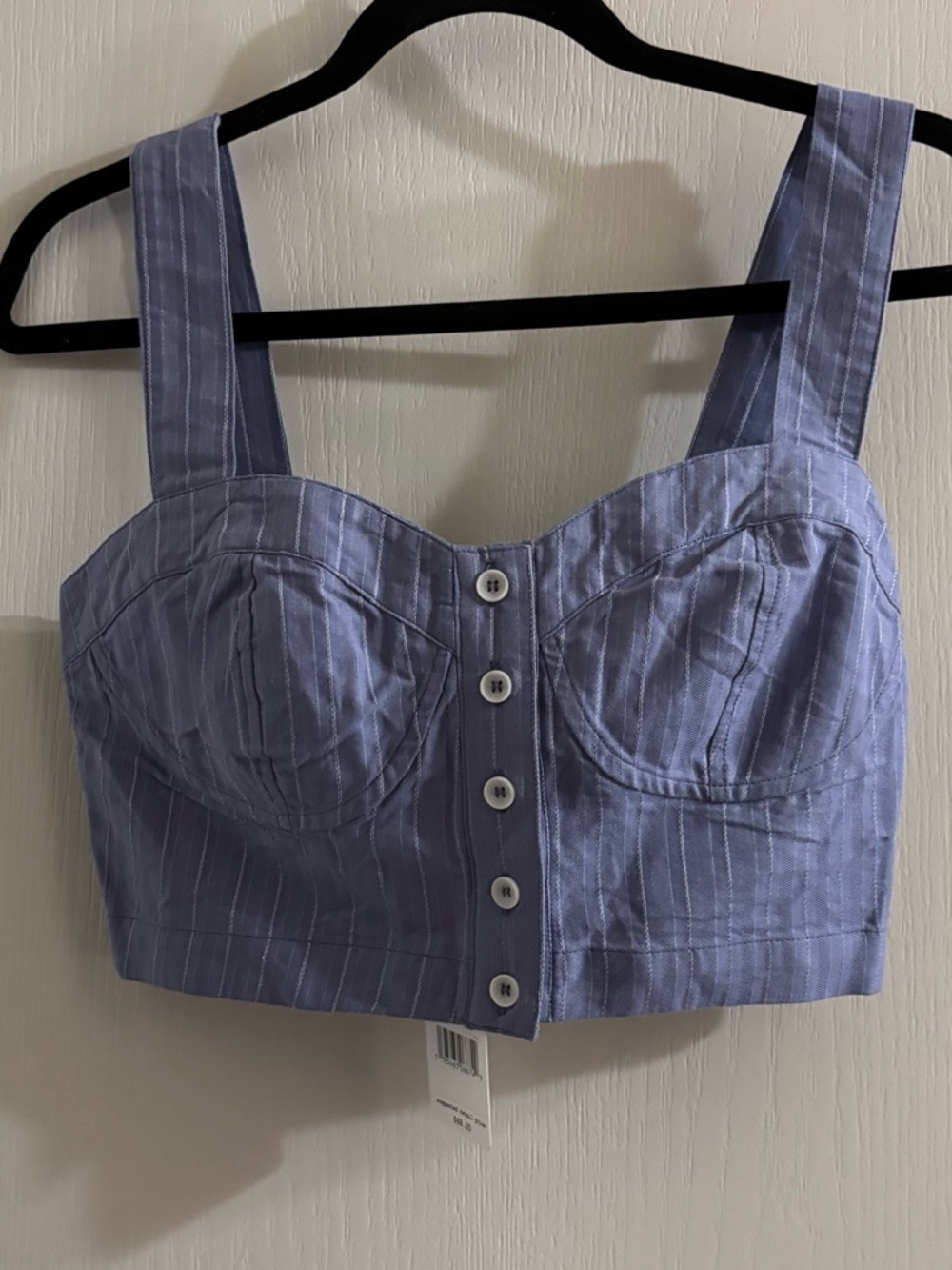 Free People Lavender Stripe Bustier Crop